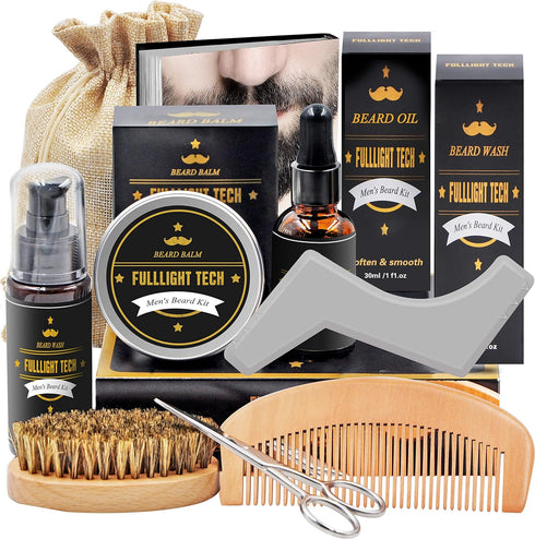 Complete Beard Grooming Kit for Men,Perfect Gift Set for Husband,Brother,Grandpa, Uncle, and Boyfriend